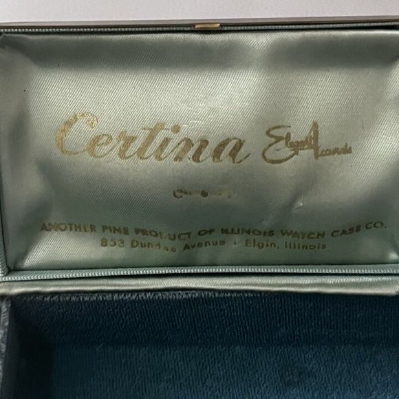 ART DECO CERTINA GOLD TONED VINTAGE JEWELRY WATCH CASE ETCHED ANTLOPE DESIGN - Picture 12 of 12